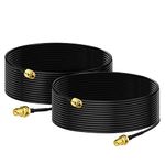 Bingfu RP-SMA Male to RP-SMA Female Bulkhead Mount RG174 WiFi Aerial Antenna Extension Coaxial Cable 5m (2-Pack) for Wireless Mini PCI Express PCIE Network Card WiFi Adapter WiFi Router Gateway