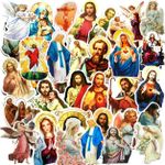 Catholic Stickers Religious Bible Faith Cross Sticker Pack Gifts for Adults Teens and Kids, 60PCS Aesthetic Catholic Jesus Stickers for Water Bottles Laptops Suitcases Skateboards Guitar