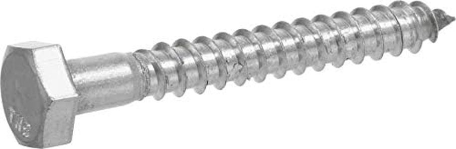 Hillman 964608 3/8 x 8-Inch Stainless Steel Hex Lag Screws, 10-Pack