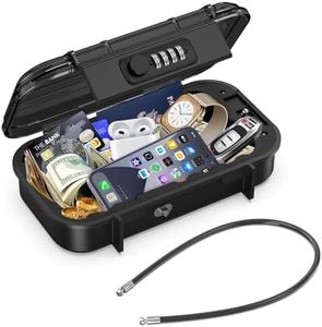 KeeKit Digit Combination Lock Box, Travel Security Lockbox with Removable Wire Rope, Portable Storage Safe Box for Beach, Swimming Pool, Shopping Center and Outdoor Camping