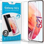 Power Theory Designed for Samsung Galaxy S21 5G Screen Protector [Not Glass], Easy Install Kit, Case Friendly, Full Cover, Flexible Film Anti Scratch, 2 Pack