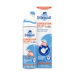 Sterimar Congestion Relief Kids, Nasal Spray, with Copper, Hypertonic, 100% Natural Sea Water, Free from Steroids, Drugs & Preservatives, For Children 3+ months, 50 ml