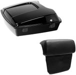 XFMT 5.5" Razor Tour Pack Trunk Black Latches W/Passenger Backrest Pad For Harley Touring Road King Street Glide Road Glide Electra Glide 1997-2013