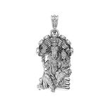 Akshat Sapphire Sterling Silver (92.5% purity) God Laxmi Narsimha Pendant for Men & Women Pure Silver Lord Lakshmi Narsimha Locket for Good Health & Wealth