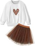 Arshiner Toddler Girl Clothes Long Sleeve Pullover Tops and Leopard Tutu Skirt Set Little Kids Fall Clothing Set 4-5Y