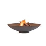 JP PLANTERS 31" Campfire Fire Pit Bowl - Large Corten Fire Bowl for Wood Burning - Perfect for Backyard Barbeque, Outdoor Garden, Rustic Outdoor, Bonfire, Fireplace - Natural Rust 31" L x 31" W x 8" H