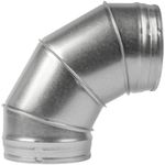 Repa Market 6" Inch 90° Degree Duct Male Fit Connector - Round Metal Inlet-Outlet Elbow Bend - Galvanized Steel Dryer Vent Pipe Adapter for HVAC Home or Industrial Ventilation