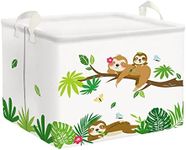 Clastyle Cute Sloth Collapsible Storage Baskets for Bedroom Waterproof Rectangle Trunks Toys Storage Bins, 15.7 * 11.8 * 11.8 in