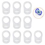 Transparent Dummy Clip Adapter,10 Pack Silicone Adapter Ring Baby Dummy Pacifier Holder Clip for Button-style MAM NUK Pacifier Clear