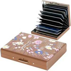 BONSYL® Credit Card Holder Wallet Pro Max Upgraded | 10 Card Slots | RFID Blocking Metal Wallet for Men & Women | Ultra-Slim Design | Easily Removable Money & Cards (10 Card/Rose Gold/Flower)