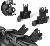 HWZ New Tactial Front and Rear Flip up 45 Degree Offset Rapid Transition Backup Iron Sight