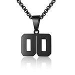 Number Necklace for Boy Black Athle