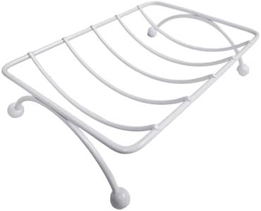 White Metal Wire Soap Dish Holder Self-Draining for Bathroom-Sponge Holder for Kitchen
