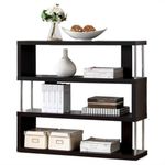 Baxton Studio Barnes 3-Shelf Modern Bookcase, Dark Brown