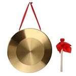 Generic Gong with Mallet 32cm Tam Tam Gong Traditional Chinese Copper Percussion Instrument Decorative for Home Office Gold W05K014H47X4N