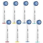 8 Pack Sensitive Gum Care Replacement Brush Heads Compatible with Oral b Braun Electric Toothbrush. Soft Bristle for Superior and Gentle Clean