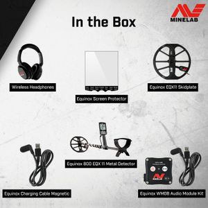 MINELAB Equinox 800 Waterproof Metal Detector – Multi-Frequency, Wireless Headphones