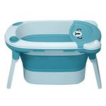 GOCART WITH G LOGO Household Bath Barrel Folding Sit-Up Bath Tub,Suitable for Kids and Adult (Blue)