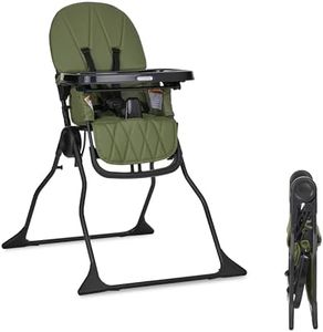 Dream On Me Snack and Stow Baby high Chair in Olive, Easy to fold and Store Travel high Chair, Removable and Three Position Adjustable Tray Portable high Chair