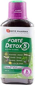 Forté Detox 5 Órganos es un complemento alimenticio que cuenta con una asociación de plantas como la alcachofa, el abedul, la clorela, la bardana, la ortiga, el romero y el zumo de limón.