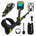 LOLARAN Metal Detector for Adults Professional Rechargeable Lithium Battery Wireless Adjustable Retractable Foldable Metal Detector Waterproof Metal Detector High Precision Gold Detector