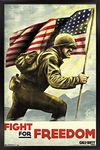 Trends International Call of Duty: WWII - Fight, 14.725" x 22.375", Black Framed Version