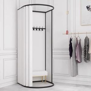 WUGCHDA Clothing Store Fitting Room, Portable Dressing Room for Boutique, Movable Changing Room with Shading Curtain, Temporary Mobile Prvacy Protection Dressing Room, 78 X 39 X 37in