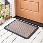 HOKIPO 40X60cm All Purpose Doormat with Rubber Backing, Thick mat for Outdoor and Indoor use, Brown (IN521)