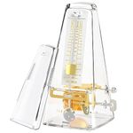 Mechanical Metronomes for Piano Guitar Violin Bass Drum and Other Musical Instruments Loud Sound and High Precision Track Beat and Tempo for Beginners (Transparent)