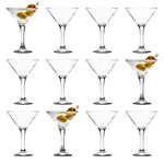 LAV 12x Clear 175ml Misket Martini Glasses - Espresso Margarita Champagne Cocktail Gin Wine Drinking Party Coupe Glass Set