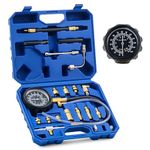 Orion Motor Tech Fuel Pressure Test Kit, Fuel Injection Tester Kit with 0-140 psi Fuel Pressure Gauge Hoses Adapters, Universal Fuel Pump Pressure Tester Gasoline Car Truck Motorcycle Diagnostic Tool