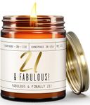 21st Birthday Gifts for Her - '21 & Fabulous' Soy Candle, w/Champagne on Ice I 1994 Birthday Gifts for Women I 21st Birthday Gifts for Women I 9oz Reusable Jar, 50Hr Burn, Made in USA