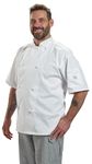 Mercer Culinary M61022WH2X Genesis Unisex Short Sleeve Chef Jacket with Cloth Knot Buttons, XX-Large, White