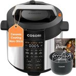 Cosori Electric Pressure Cooker 6 qt, 9-in-1 Instant Multi Cooker with Safer Venting Design, Rice Cooker, Slow Cooker, Sous Vide, Saute Pot, 1100W, Stainless Steel