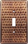 LIDER Toggle Light Switch Metal Wall Plate, Stainless Steel Switch Cover, Corrosion Resistant, Mid-Size 1-Gang 4.88" x 3.11", 201 Stainless Steel, LMWP-11M-HAC, Hammered Antique Copper