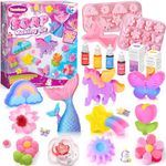 Soap Making Kit Craft Kits for Kids Make Your Own Soap Kit with Unicorn Flower Molds Colors Essential Oils DIY Educational Science Toys Birthday Gifts for 6 7 8 9 10 11 12+ Years Old Girls Kids