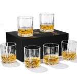 Triplorare Whiskey glasses set of 6, 11 OZ, Old-Fashioned Whiskey glasses, Rum glasses, Bar whiskey glasses, Glasses for Scotch (Rock glasses set of 6)