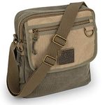 SCRUFFY DOG Crossbody Messenger Bag for Men and Women - Canvas Shoulder Bags with Adjustable Strap - Small - 11 inch, Khaki/Sand, small 11 inch