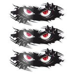 Molain 3Pcs Halloween Monster Angry Eyes Car Decals,10 x 4 inches Black Vinyl Bumper Stickers and Decals, Halloween Funny Monster Stickers for Cars, Trucks, Dents & Sports Cars