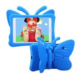 iPad Mini Case for Kids, Cute Butterfly Wing Double as Stand Light Weight Kid-proof Durable EVA Foam Protective Tablet Bumper Cover for Apple iPad mini 1/2/3/4 - Blue