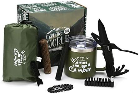 Man Box Gifts for Men | Unique Gift Ideas for Him - Mens Birthday Set for Dad Brother Son Husband Best Friend Manly Camping Accessories Enthusiast Adventurous Outdoorsman Guy