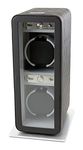 Double Watch Winder in Black Leather - Battery Powered or AC Adapter, 12 Program Settings, Diamond Stitched Vegan Leather, Soft Linen Interior, Large Interior Space for Large Watches - Heiden Monaco