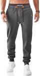 JMIERR Men's Fleece Sweatpants Causal Fit with Zipper Pockets Tapered Joggers for Men Athletic Track Pants Workout, Jogging, Running, M, Carbon Grey