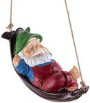 Gnomes Yard Decorations Outdoor Cute Resin Hammock Gnome Hanging Statues Garden Decor Backyard Art