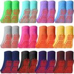 Geyoga 12 Pairs Kids Non Slip Socks Ankle Grip Anti Skid Socks for Boys Toddlers Girl, Assorted Colors, Small