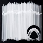 ALINK 500-Pack Clear Flexible Drinking Straws, Plastic Disposable Bendy Straws - 7.75" x 0.23"-Clear