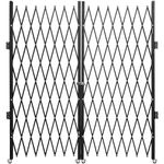 VEVOR Double Folding Security Gate, 5.3' H x 10.1' W Folding Door Gate, Steel Accordion Security Gate, Flexible Expanding Security Gate, 360° Rolling Barricade Gate, Scissor Gate or Door with Padlock