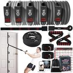 Besloor Resistance Band Set with Handles. Home Fitness Equipment for Total Body Workout - with Fitness Poster and Video (Black+Door Anchor Strip)