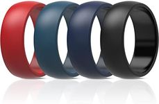 ThunderFit Silicone Wedding Rings for Men, Rubber Engagement Bands 8.7mm Wide 2.5mm Thick - 1/2/3/4/5/6/7/12/16 Variety Multipack (Pack P - Size 8.5-9 (18.9mm))