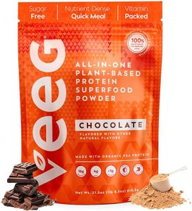 Veeg Meal Replacement Shake – All in One Protein Smoothie with Greens Superfood Powder, Multivitamins, MCT Oil, Spirulina, Digestive Enzymes - Vegan, Sugar-Free, 15 Servings (Chocolate)